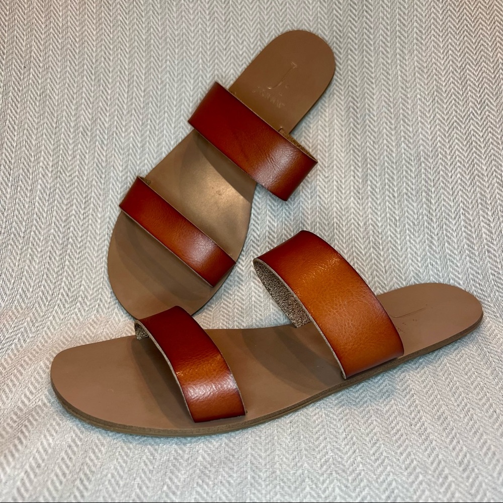 J. CREW Leather-Look 2-Strap Slide